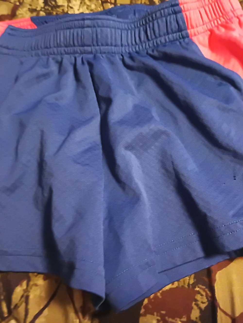 Under Armour Youth Blue Athletic Shorts with Pink Waistband Z